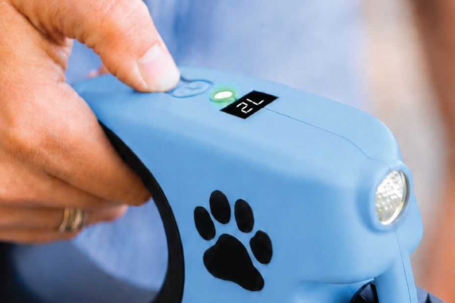 LazerPaws automatic laser pet toy side view and sleek finish